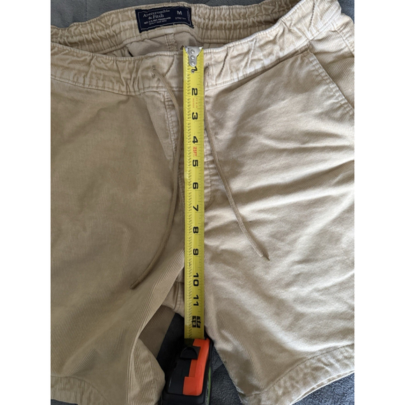 Abercrombie & Fitch Heavy Corduroy Pull-on 90s Shorts Men's Medium Beige Stretch - Picture 3 of 10
